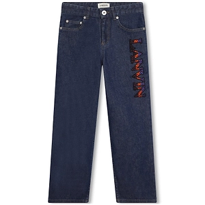 Lanvin Enfant Logo-Embroidered Jeans