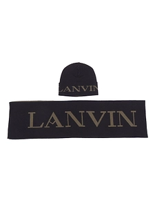Lanvin Enfant Logo Intarsia Hat And Beanie