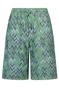 Lanvin Enfant Logo Patch Zigzag Shorts