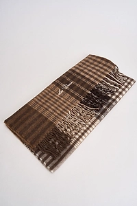 Les Deux Checked Fringed Scarf