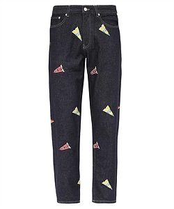 Les Deux Embroidered Straight-Leg Jeans