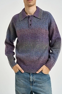 Knitted Long-Sleeve Polo Shirt