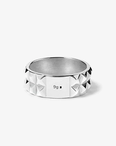 Ribbon Pyramid Guilloché Ring