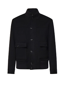 Lardini Stand Collar Pocket Coat