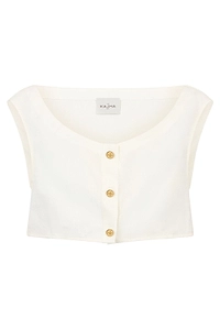 Tamra Buttoned Cropped Top