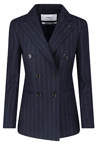 Lardini Sugar Edition Pinstripe Double-Breasted Blazer