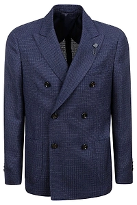 Lardini Textured Double-Breasted Blazer