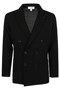 Lardini Textured Double-Breasted Knitted Jacket