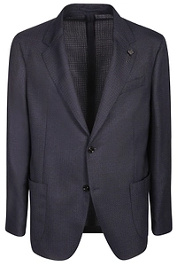 Lardini Textured Slim-Lapel Blazer