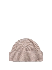 Lardini Turn-Up Hem Ribbed-Knit Beanie