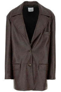 Le Sully Studio Oversized Faux Leather Blazer