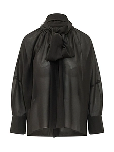 Le Sully Studio Scarf-Neck Sheer Blouse
