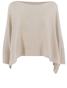 Le Tricot Perugia Boxy Poncho Knitted Sweater