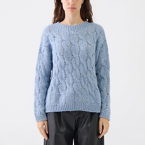 Le Tricot Perugia Cable Knit Paillettes Sweater