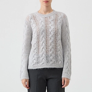 Lurex Cable-Knit Sweater