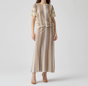 Striped Maxi Knitted Skirt