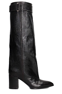 Lella Baldi Buckle-Strapped Pointed Toe Knee Boots