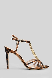 Lella Baldi Animal-Print Embellished Stiletto Heeled Sandals