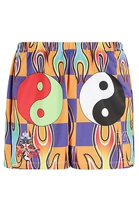 Liberal Youth Ministry Fire Football Printed Shorts