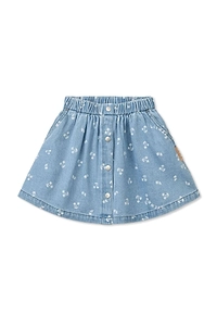 Rio Printed Light Denim Skirt