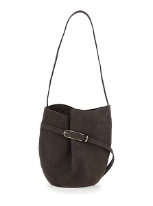 Buckled Top Handle Shoulder Bag