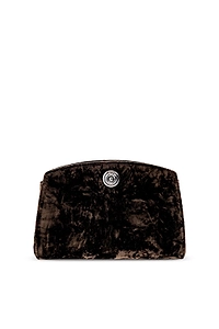 Crushed Velvet Push-Lock Clutch Bag