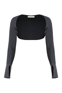 Live The Process Cropped Ribbed Knitted Top