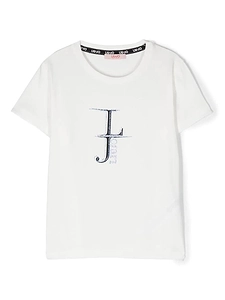 Liu Jo Kids Stud Logo-Printed Crewneck T-Shirt