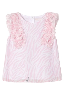 Liu Jo Kids Zebra Printed Ruffled Top