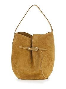Suede Belted Shoulder Bag