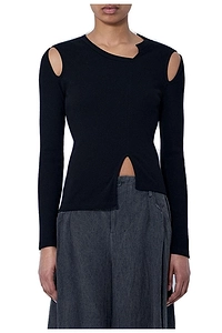 Limi Feu Asymmetric Cut-Out Detailed T-Shirt