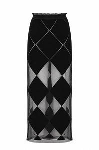 Liviana Conti Sheer Geometric Skirt