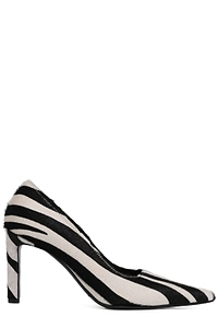 Liviana Conti Striped Pointed Heeled Pumps