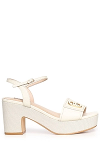 Liu Jo Logo Strap Block Heel Sandals