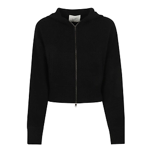 Lisa Yang Cropped Zip-Up Hooded Knitted Sweater
