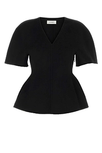 Lisa Yang Double V-Neck Peplum Top