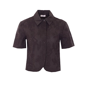 Liu Jo Embroidered Sequin Short-Sleeve Shirt