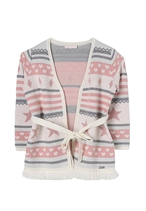 Liu Jo Kids Belted Printed Cardigan