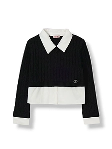 Liu Jo Kids Cable-Knit Polo Jumper