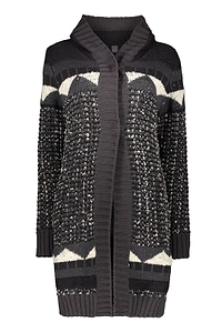 Lorena Antoniazzi Hooded Patterned Cardigan