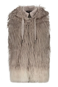 Lorena Antoniazzi Hooded Fur Gilet Coat