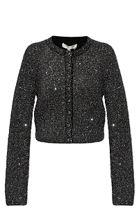 Loveshackfancy Ferra Cropped Sparkle Cardigan