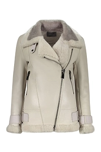 Lorena Antoniazzi Shearling Trim Biker Jacket