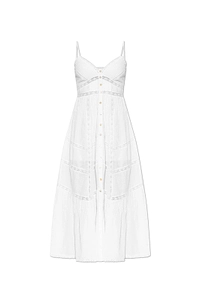 Loveshackfancy Esilda Lace-Trim Midi Dress