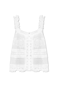 Sully Lace Trim Button Top