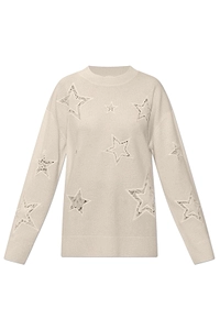 Loveshackfancy Westcott Star Cutout Knitted Sweater