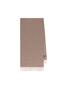 Logo Embroidered Fringed-Edge Scarf