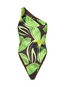 Abstract Printed One Piece Swimsuit