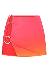 Louisa Ballou Double-Ring Stretched Mini Skirt