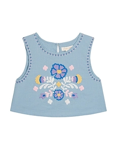 Embroidered Cropped Top